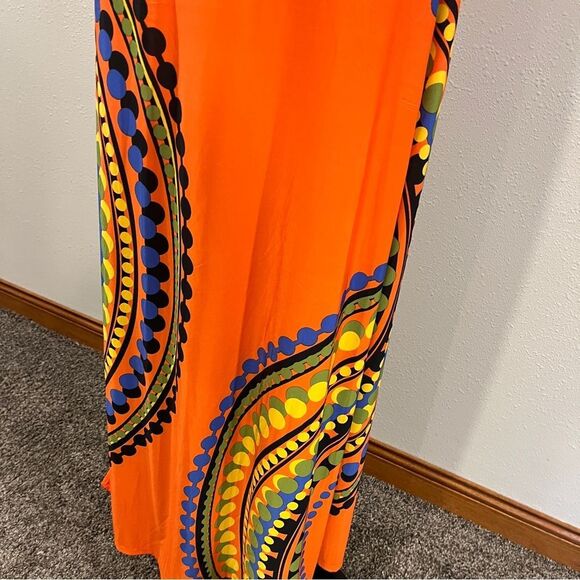 Venus Vibrant Orange Halter Maxi Dress size medium - Picture 4 of 14